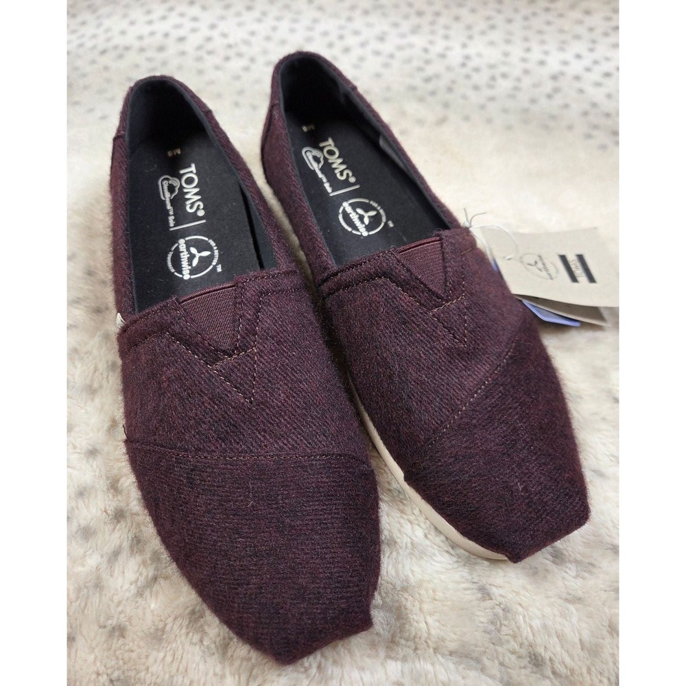 NWT TOMS Men's Alpargata Shoes Size 8 Brown Repreve Heavy Twill Burgundy